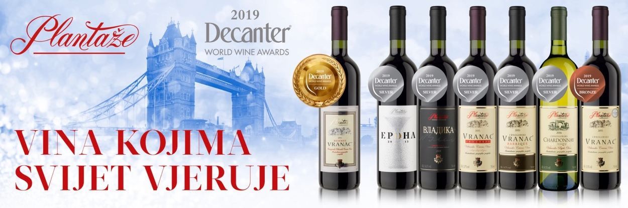 Gold Medal for 13. jul Plantaže at Decanter World Wine Awards 2019