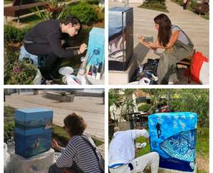 Tivat Promenade&#039;s Power Boxes Adorned with Sea Creatures