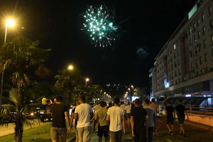 Celebration after the opposition victory in the elections